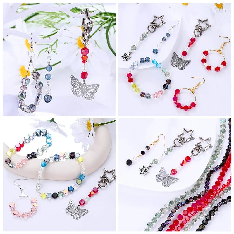 Flat Round Faceted Glass Beads – Colorful Coin Spacers Glass Spacer Beads Qme