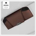 Magnetic Sun Visor Sunglasses Case & Glasses Holder for Car Car Glasses Holder Qme Brown