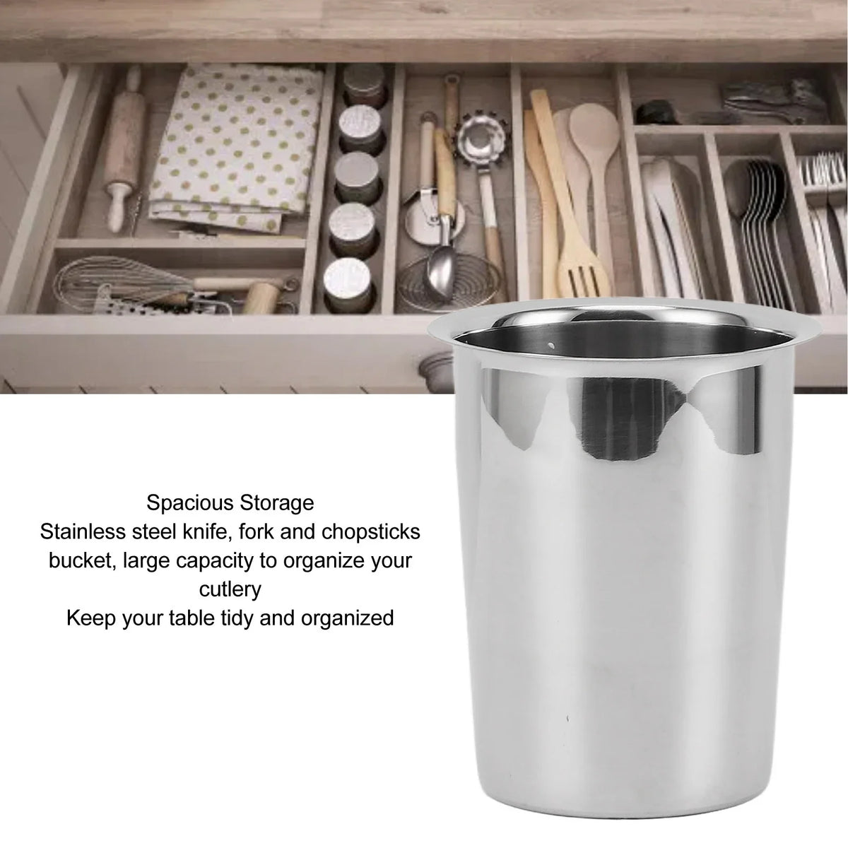 Stainless Steel Utensil Holder & Countertop Kitchen Organizer Utensil Holder Qme