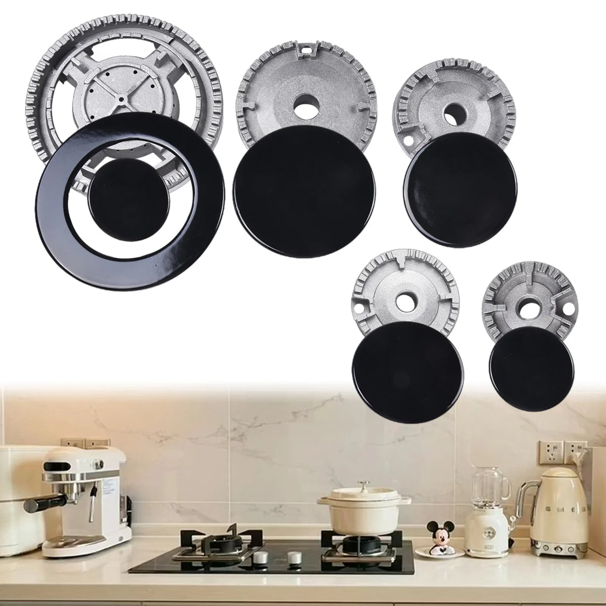 Zinc Alloy Gas Hob Burner Crown Flame Cap – Upgraded Stove Lid Stove Burner Cap Qme