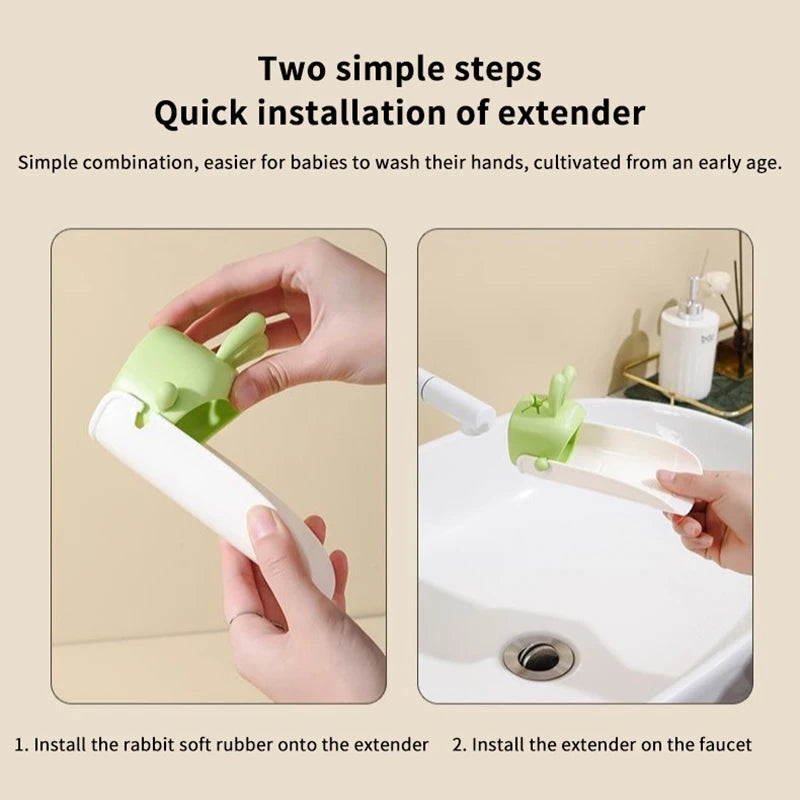 Rabbit Faucet Extender for Kids – Cartoon Tap Extension Faucet Extender Qst