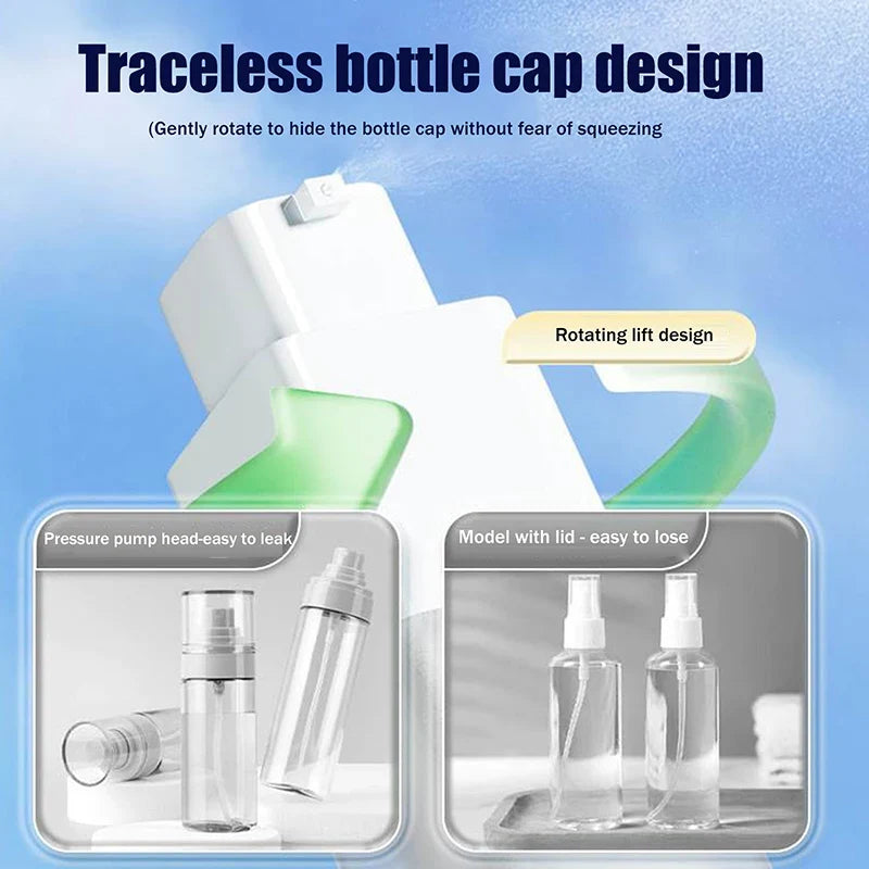 Square Vacuum Pump Bottles – Refillable Travel Dispensers 15/30/50ml Cosmetic Dispenser Bottle Qme
