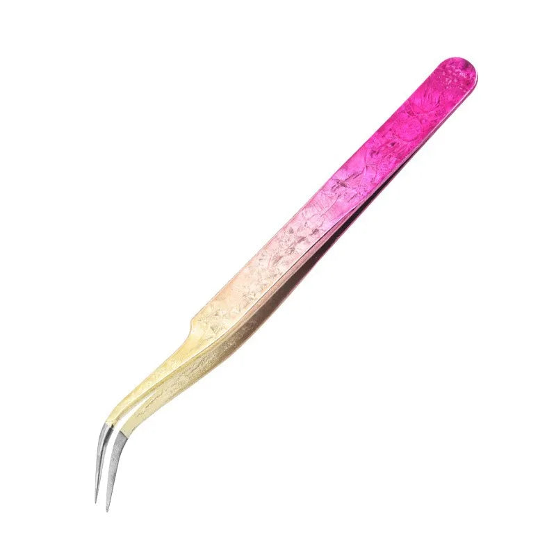 Fiber Tip Lash Tweezers for False Eyelash Extensions Eyelash Tweezers Qst LW2273