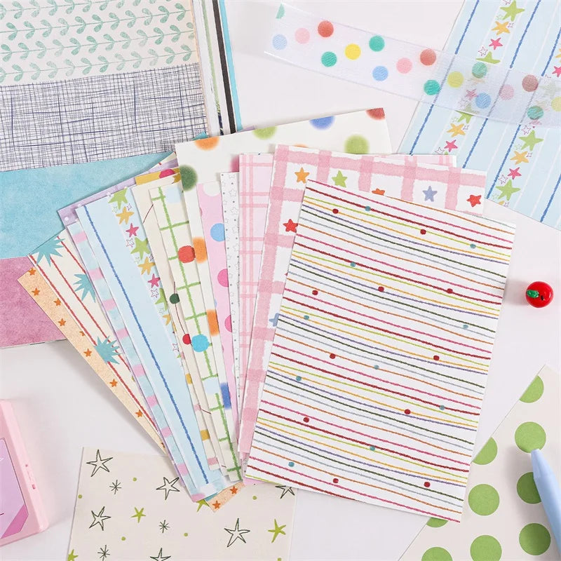 TIANZI 100-Pc Colorful Scrapbooking Background Paper Set Scrapbooking Paper Set Qme