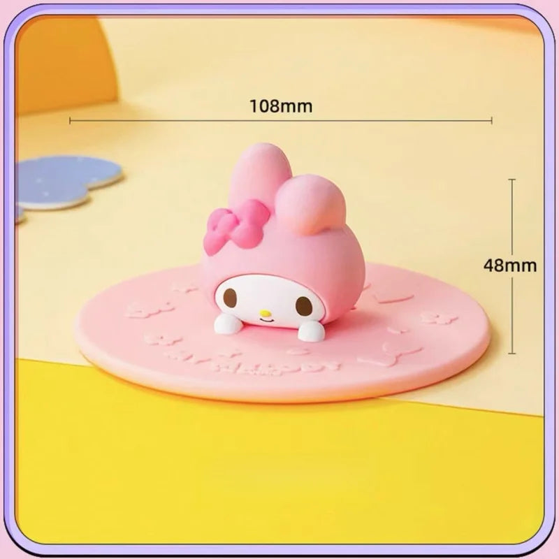Hello Kitty Kuromi 3D Silicone Cup Lid – Universal Round Cover Silicone Cup Lid Qme