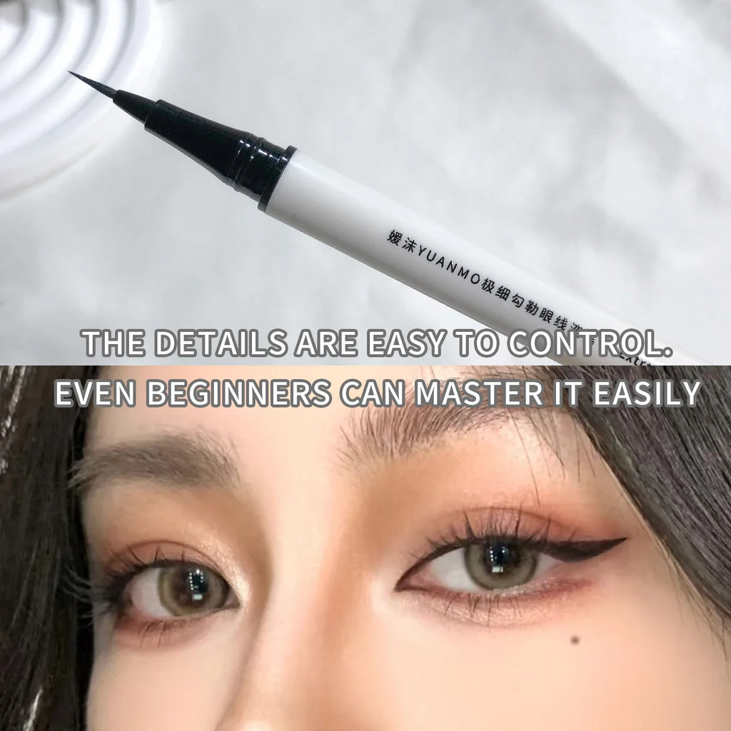 Ultra-Fine Brown Liquid Eyeliner – Waterproof & Quick-Dry Liquid Eyeliner Pen Qme