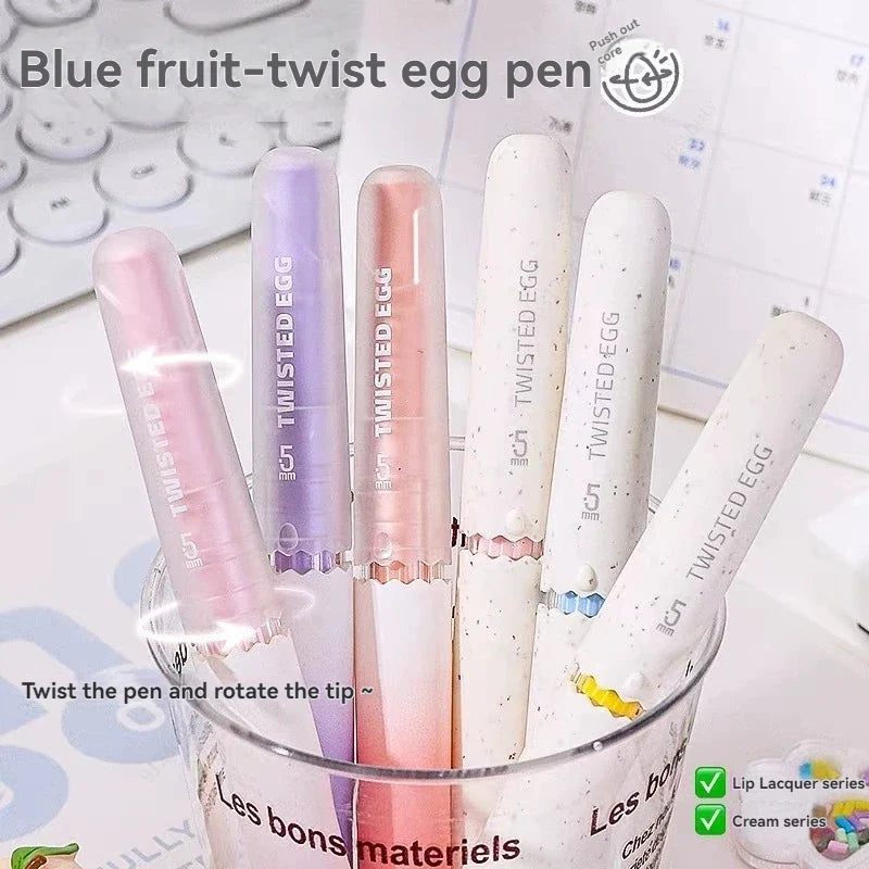 Kawaii Egg Gel Pens 0.5mm Quick Dry Smooth Black Ink Gel Pen Set Qme