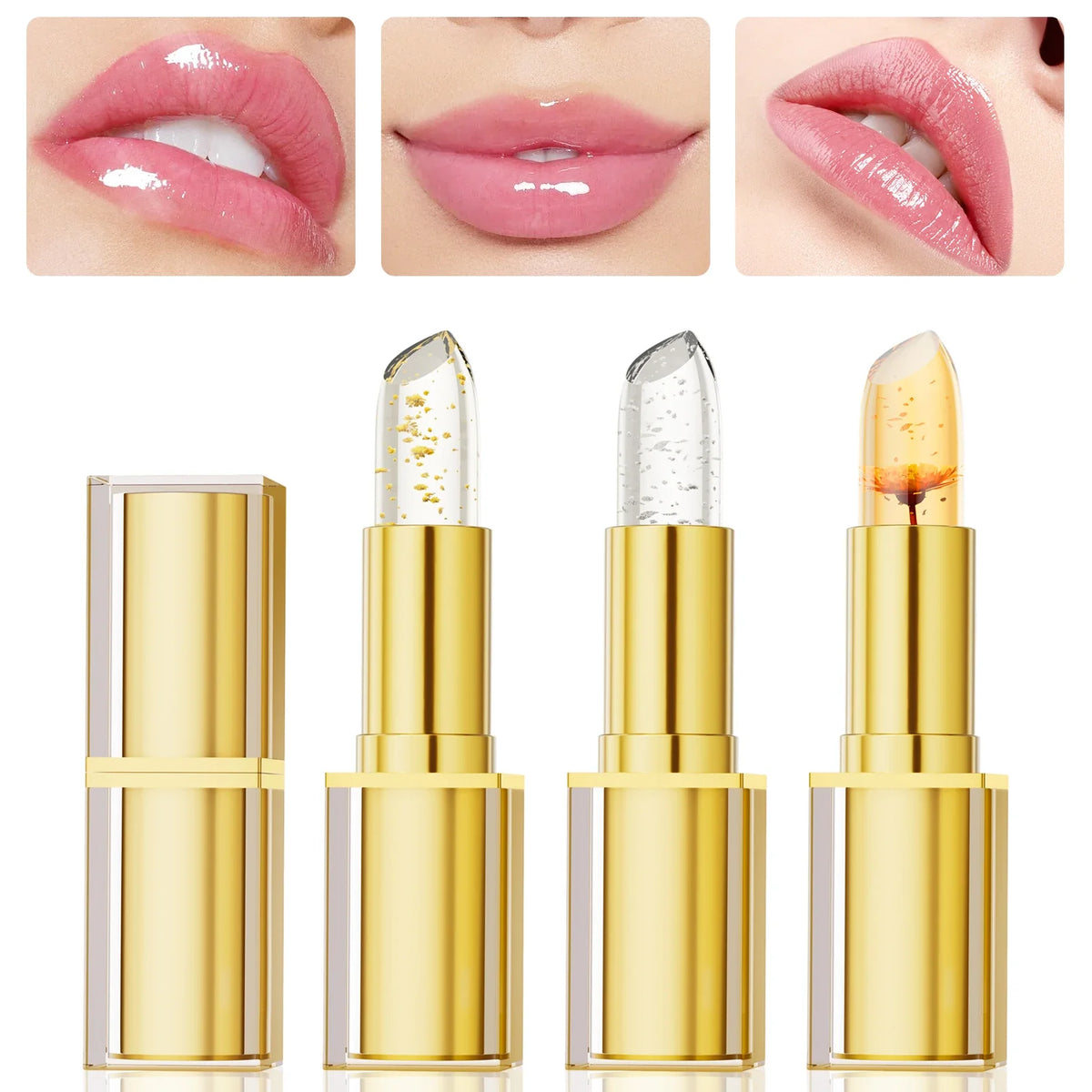Color-Changing Flower Lipstick | Waterproof Crystal Jelly Lip Jelly Lip Balm Qme