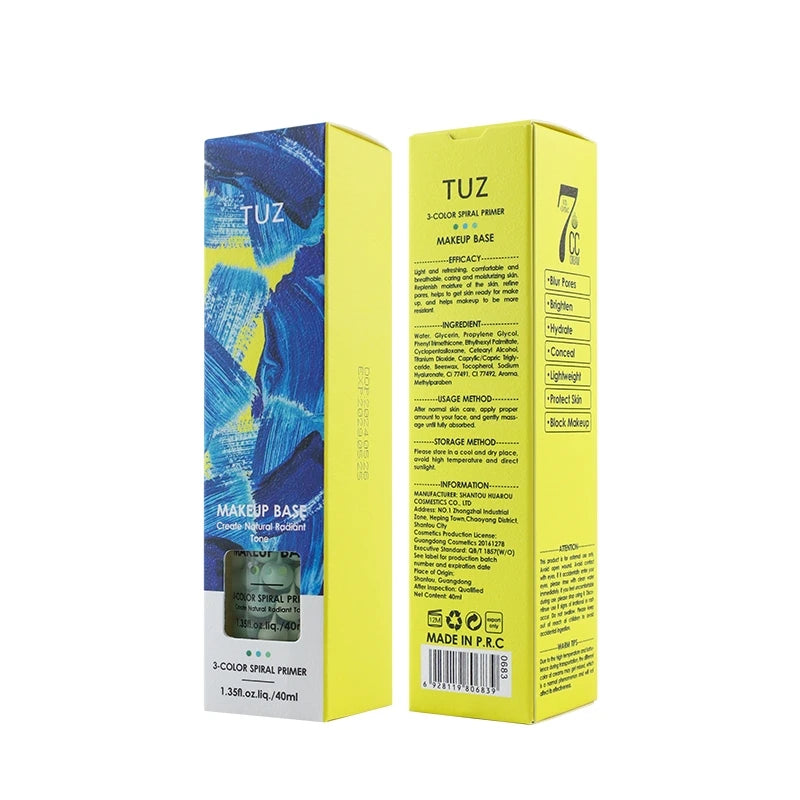 TUZ 3-Color Spiral Makeup Primer – Hydrating Radiant Base 40ml Makeup Primer Qst