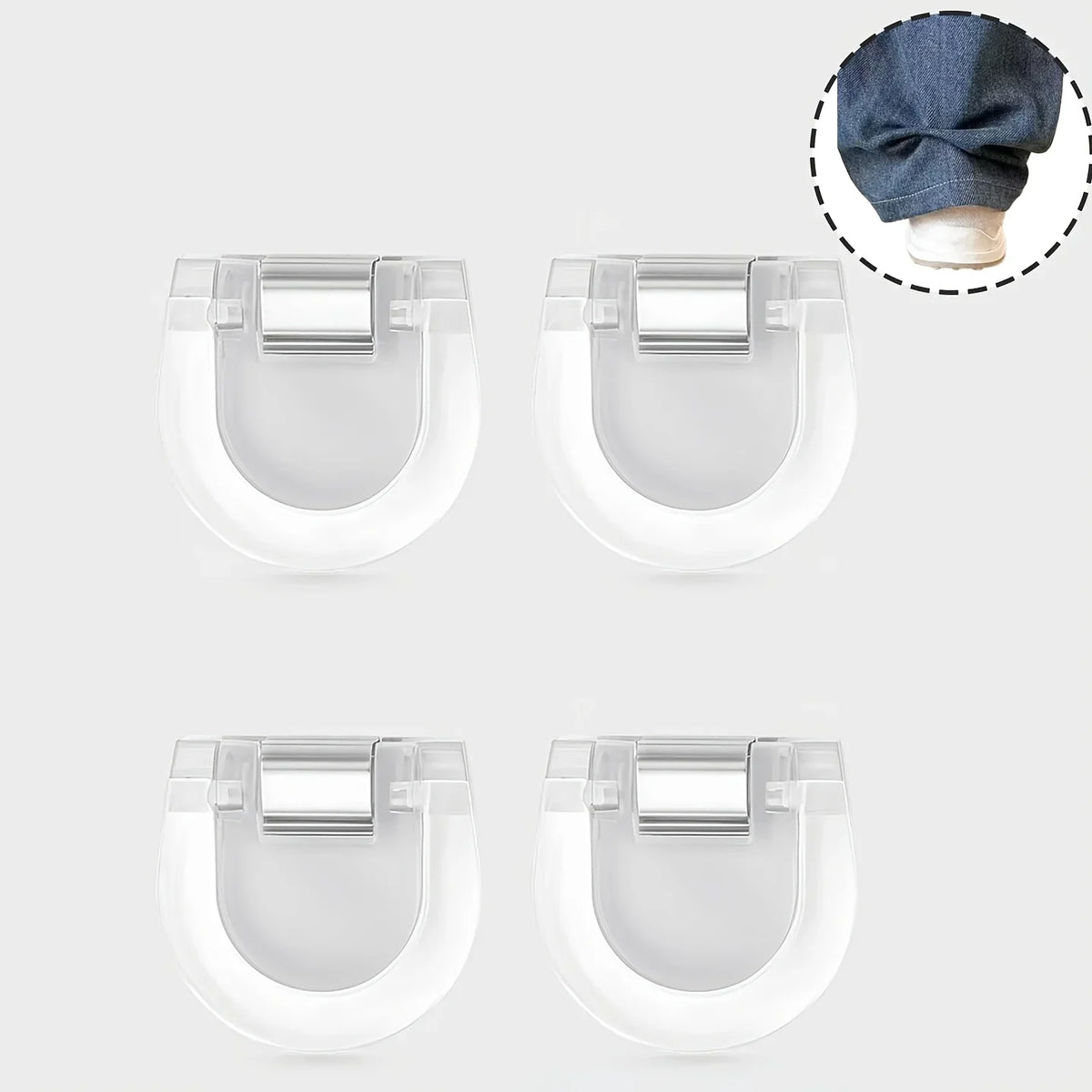 Transparent Invisible Pants Clips – Jeans & Wide-Leg Trousers (4 Pack) Pants Clips Qme 4pcs
