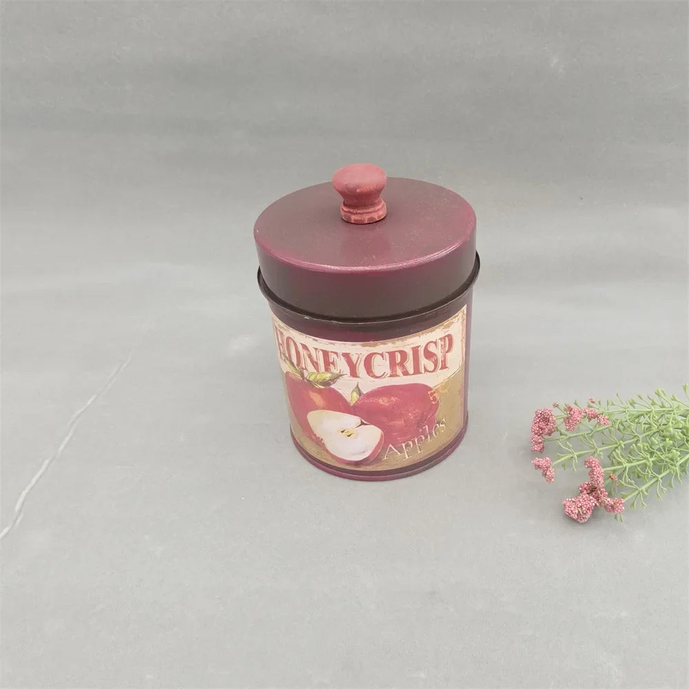 Retro Metal Tin Container for Coffee, Tea & Sweets | 4 Colors Decorative Tin Container Qme