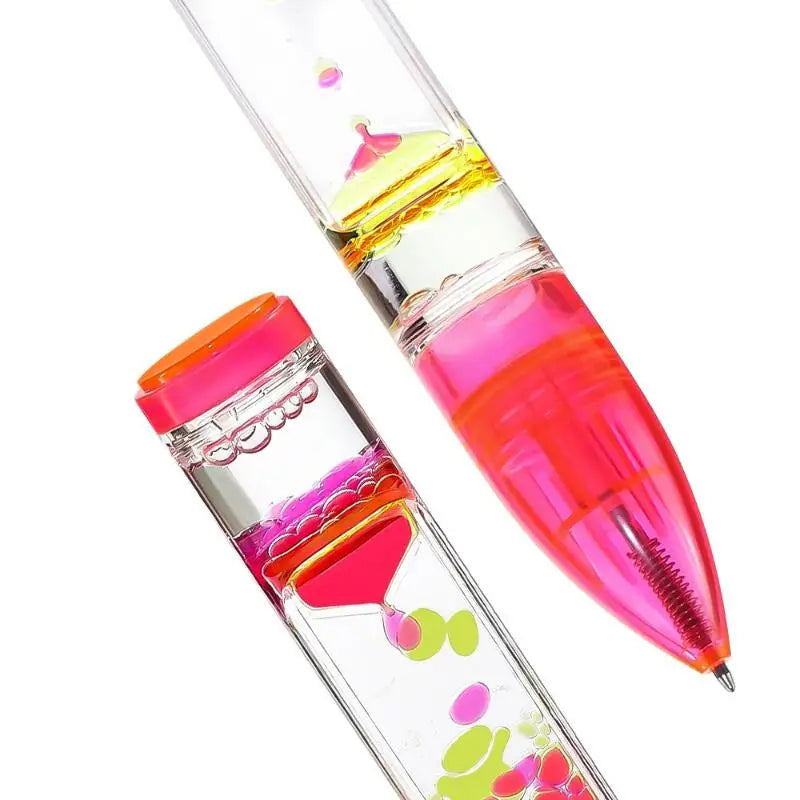 Liquid Motion Bubble Pen Retractable Ballpoint – 6 Colors Novelty Ballpoint Pen Qme