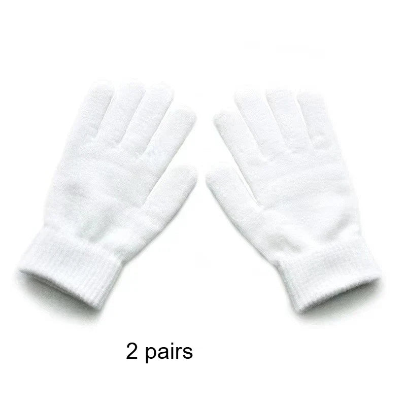 Winter Knitted Gloves Soft Thermal Elastic Cuff – 2 or 5 Pairs Winter Knitted Gloves Qme White 2pairs