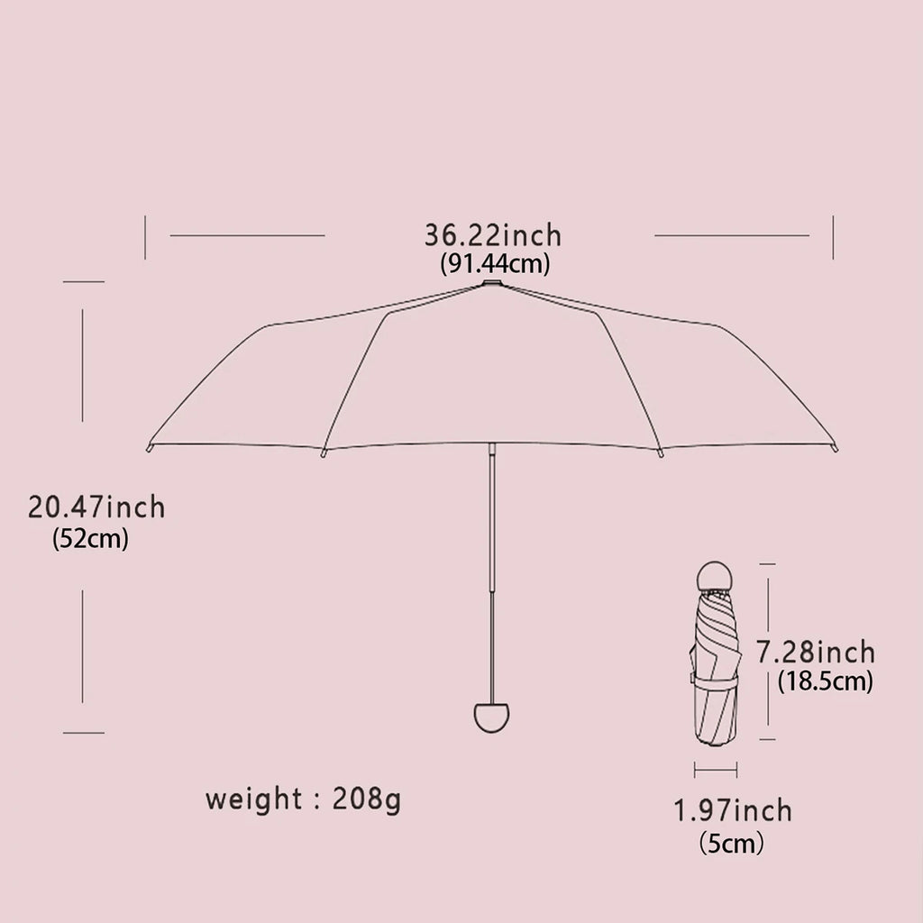 Ultralight Mini Capsule Umbrella – UV Protection 5-Fold Folding Travel Umbrella Qst