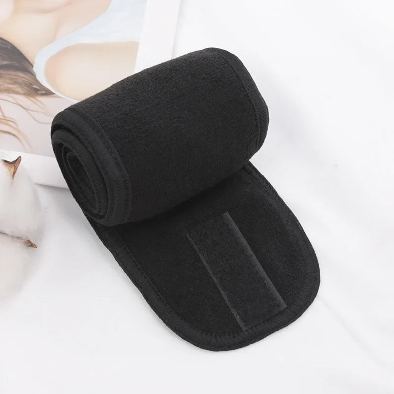 Women's Adjustable Wide Cotton Headbands – Yoga & Spa, 30 Pcs Wide Headband Set Qme black 10 pcs
