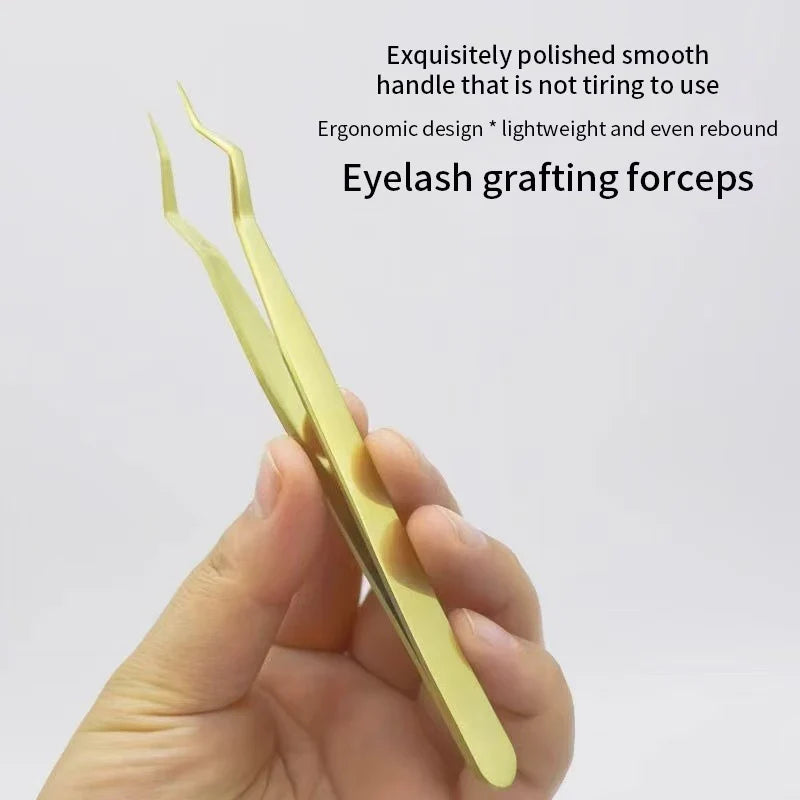 Qme Lash Extension Tweezers – Anti-Slip Stainless Steel Lash Extension Tweezers Qme