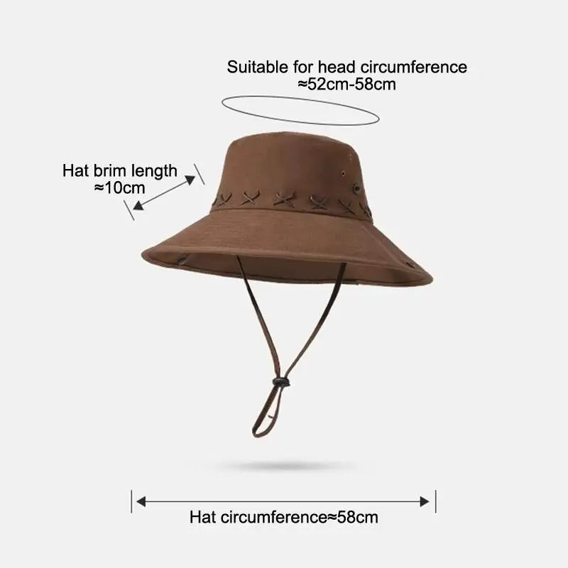 Breathable Cotton Western Cowboy Hat – Wide Brim, Adjustable Western Cowboy Hat Qme