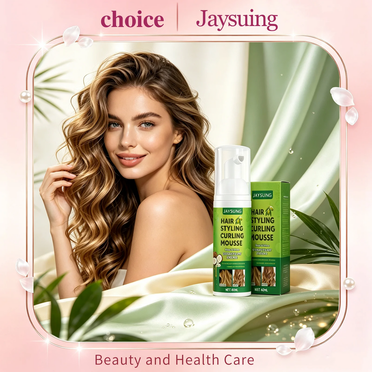 Jaysuing Curly Hair Mousse – Frizz Control, Lasting Hold Hair Styling Mousse Qst Default Title