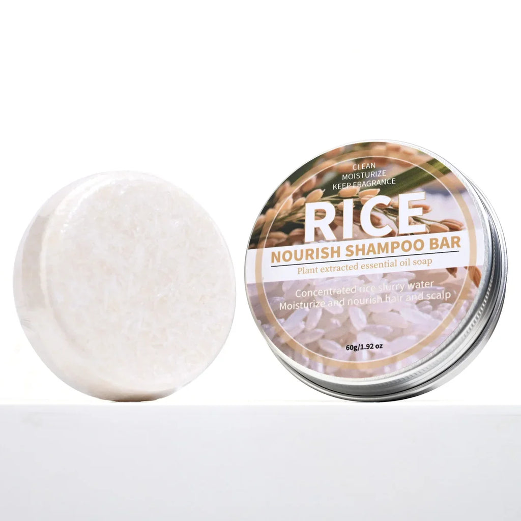 Rice Water Shampoo Bar with Milk Essence – Deep Cleansing Solid Shampoo Bar Qme