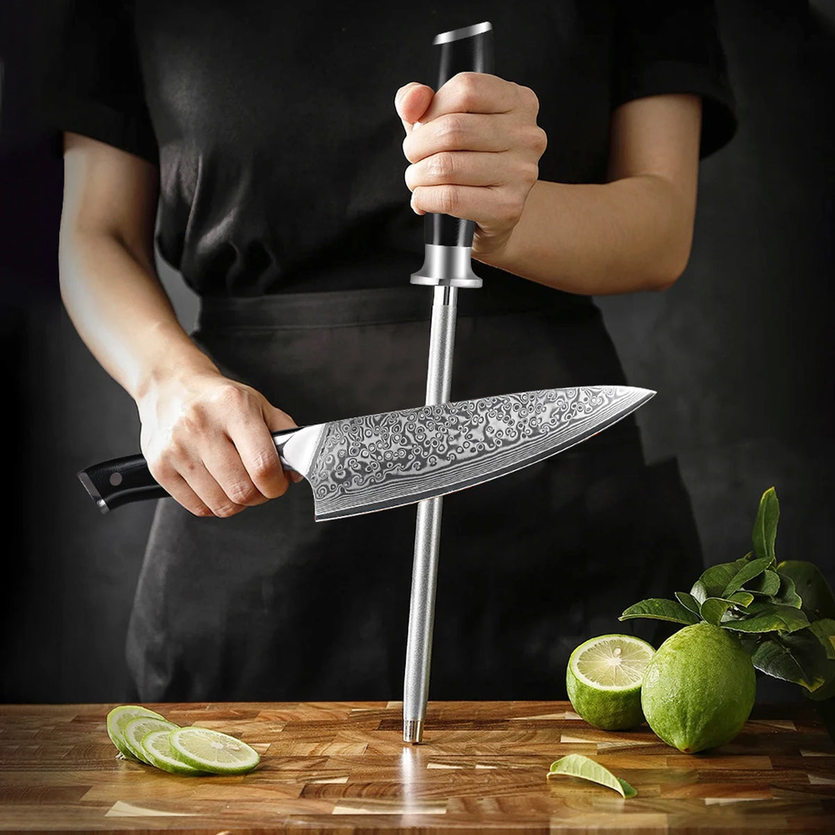 DASHWAY Diamond Honing Rod 23cm | 600 Grit Knife Sharpener Knife Sharpening Rod Qst