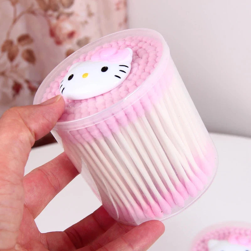 Hello Kitty Double-Ended Spiral Cotton Swabs & Makeup Remover Cotton Swabs Qme