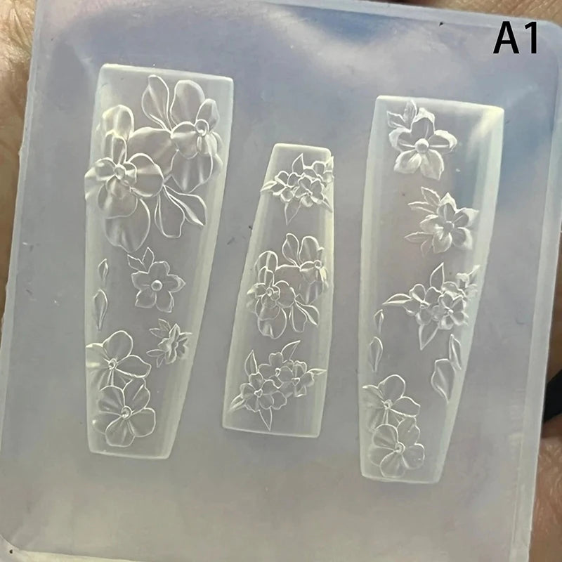 3D Relief Silicone Nail Mold – DIY Baroque & Christmas Art Silicone Nail Mold Qst A1