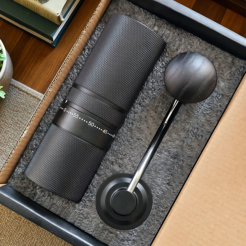 Manual Hand Coffee Grinder – Titanium & Aluminum Burr Mill Manual Coffee Grinder Qme