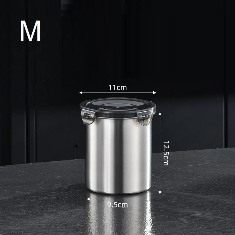 Stainless Steel Airtight Storage Jars | Kitchen Canisters Set Airtight Storage Jar Qme M