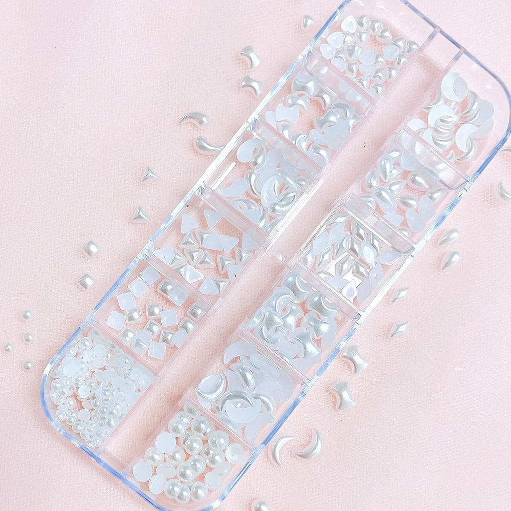 Moon Heart Pearl Glitter Nail Art Decorations – DIY Jewelry Set Nail Art Decoration Qme
