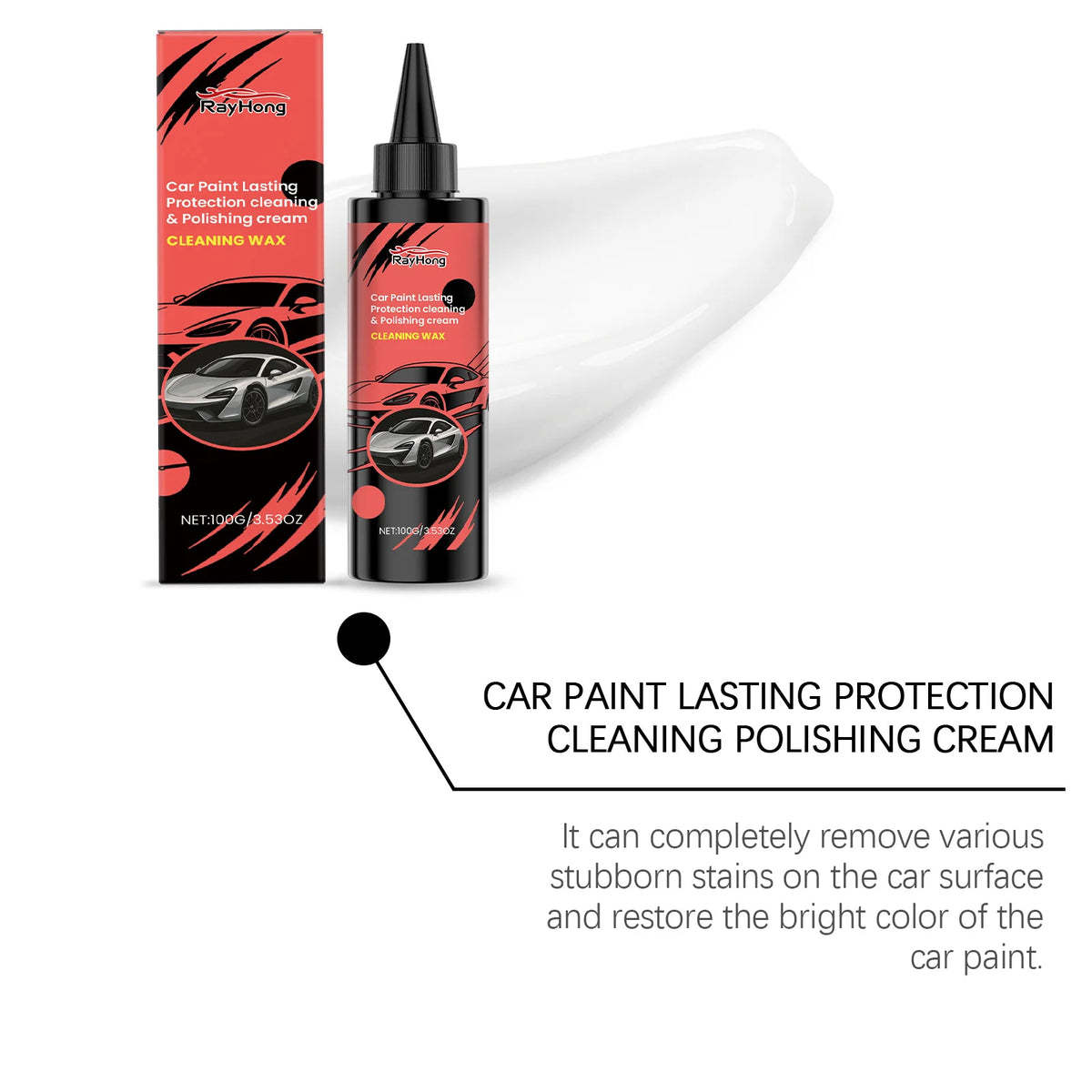 Rayhong Car Scratch Polishing Paste – Paint Cleaner & Brightener Car Polishing Paste Qst