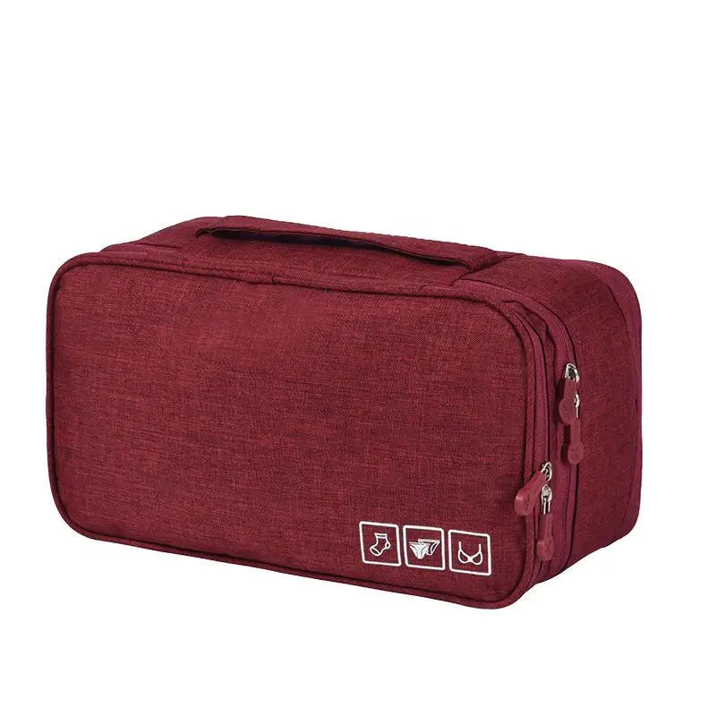 Portable Travel Storage Cube Bag – Underwear, Bra & Socks Travel Packing Cube Qme Rose Red 11x6.3x5.12in