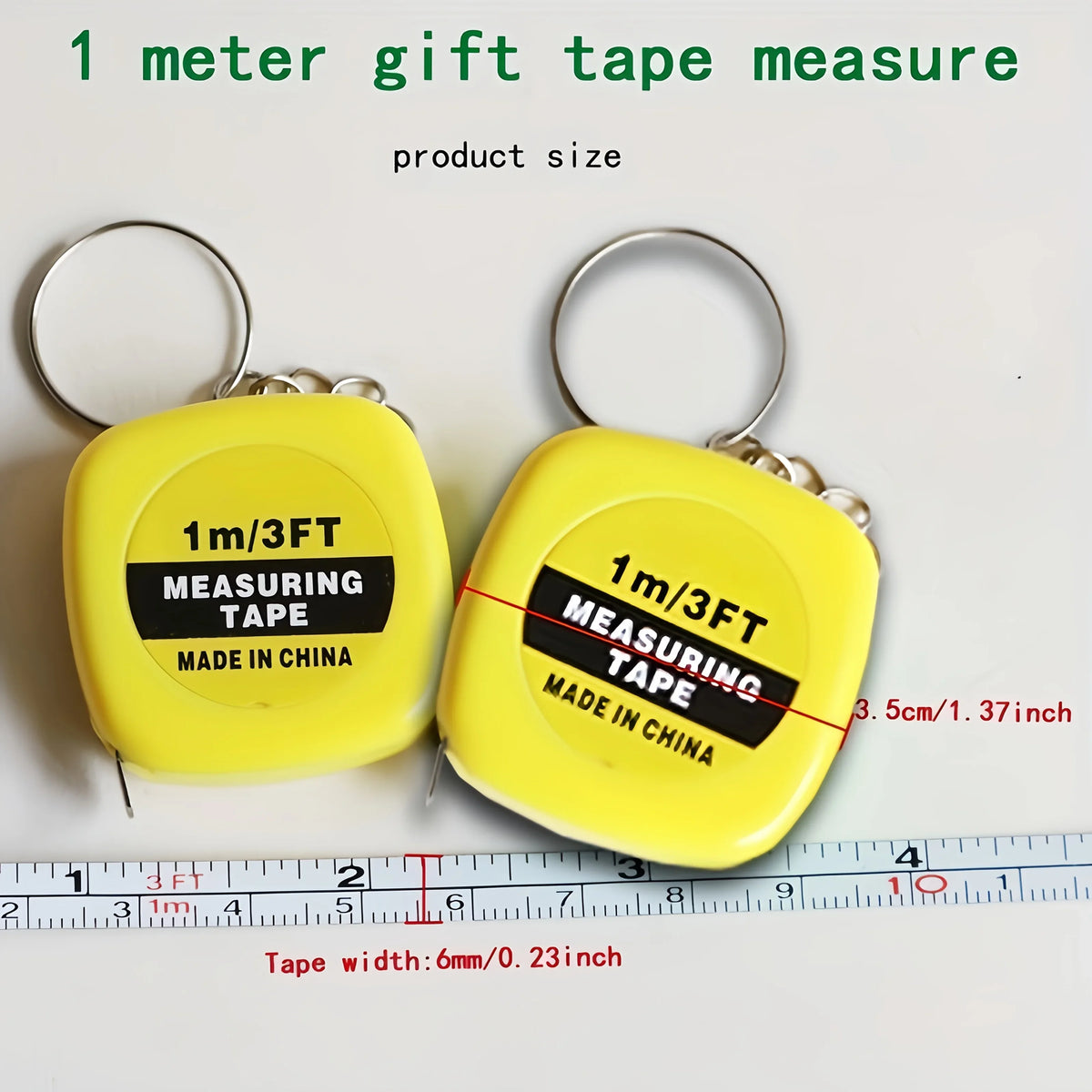 2-Pack Mini Retractable Tape Measure Keychain 1m/3ft Portable Mini Tape Measure Qme