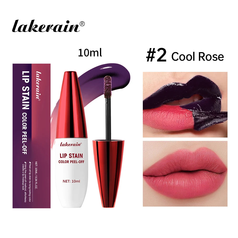 Waterproof Peel-Off Lip Stain – 3 Colors, Long-Lasting Peel-Off Lip Stain Qst Cool Rose