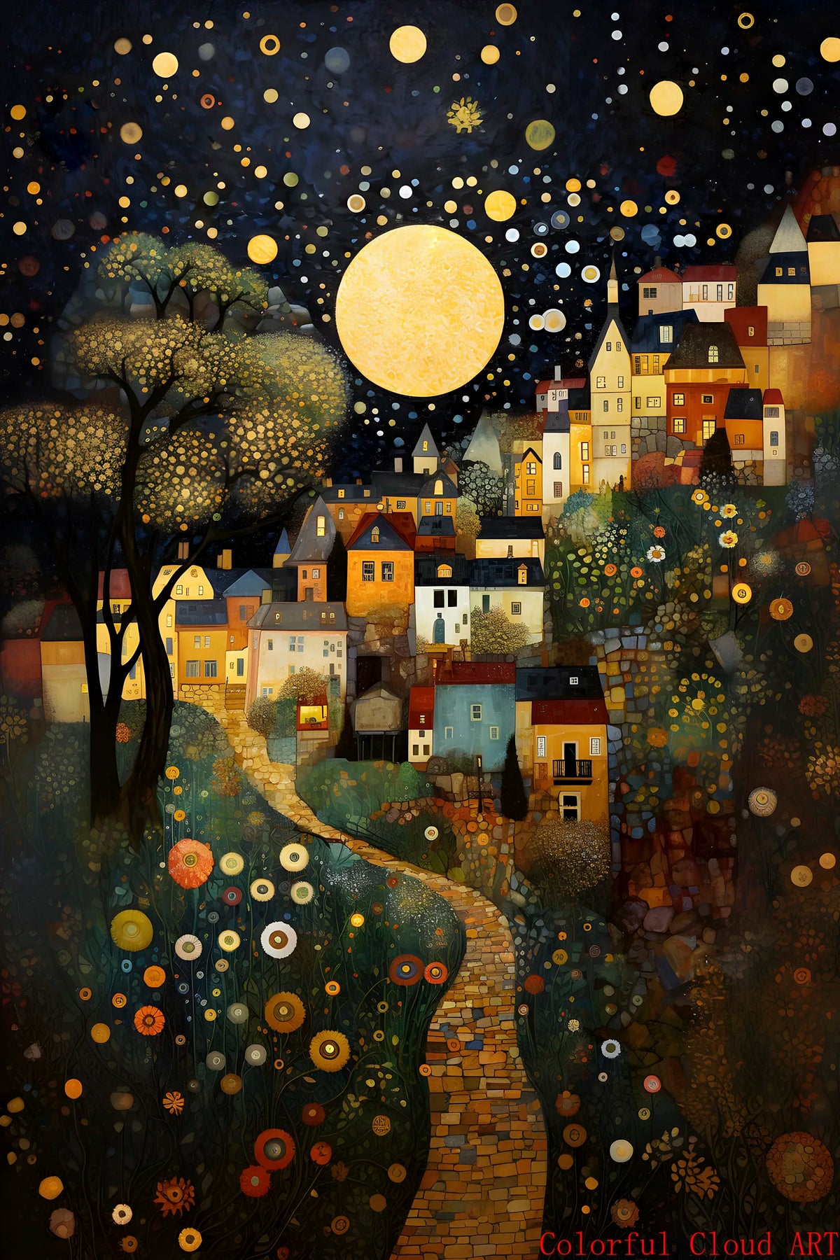 Gustav Klimt Tree of Life Canvas Art Print | Floral Wall Décor Canvas Art Print Qst 1 50x70cm Unframed