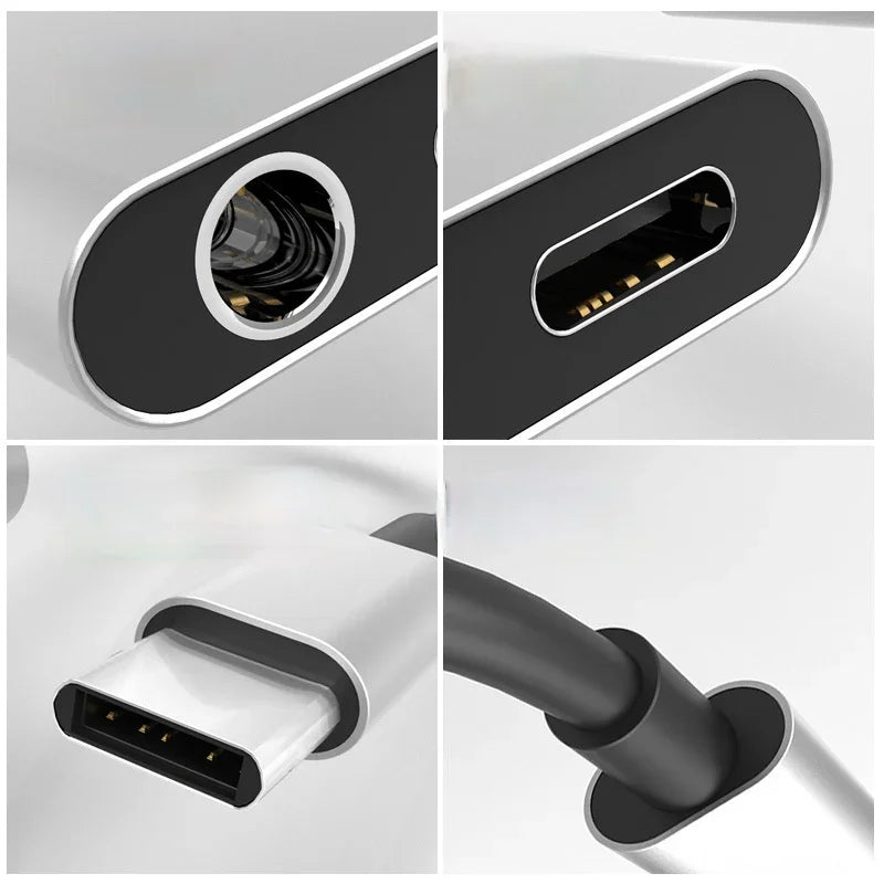USB-C 2-in-1 Adapter – Listen & Charge at the Same Time USB-C Audio Adapter Qme