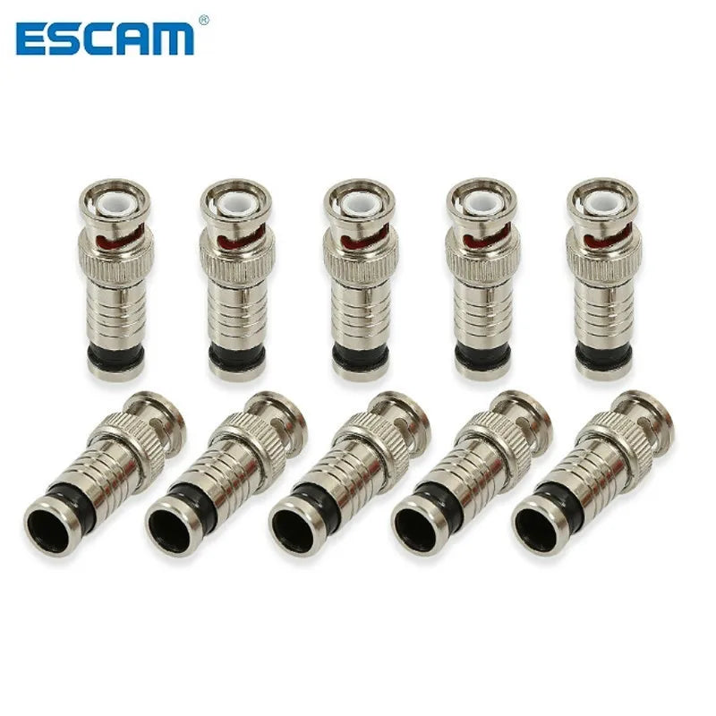 BNC Compression Connectors RG59 Coaxial Cable CCTV – 10 Pack Coaxial BNC Connector Qme 20pcs
