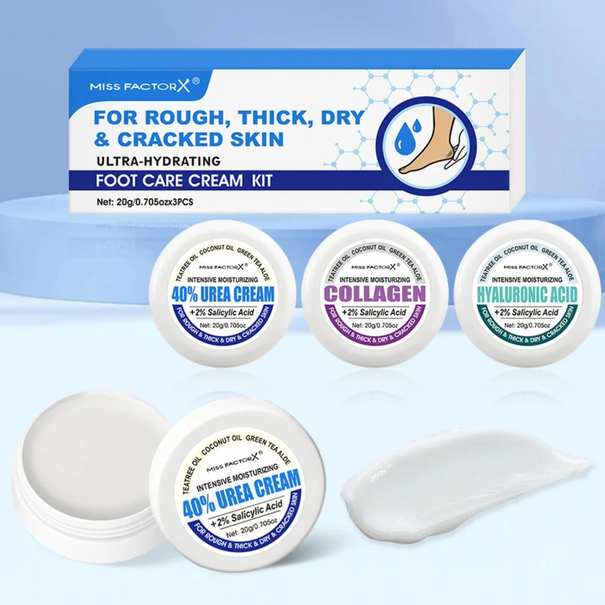 Urea Foot Cream with Salicylic Acid – Moisturizer 3-Pack Foot & Hand Cream Qme