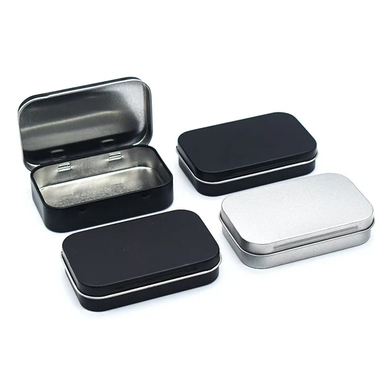 Mini Metal Tin Box – Rectangular Tinplate Small Storage Case Mini Tin Storage Box Qme