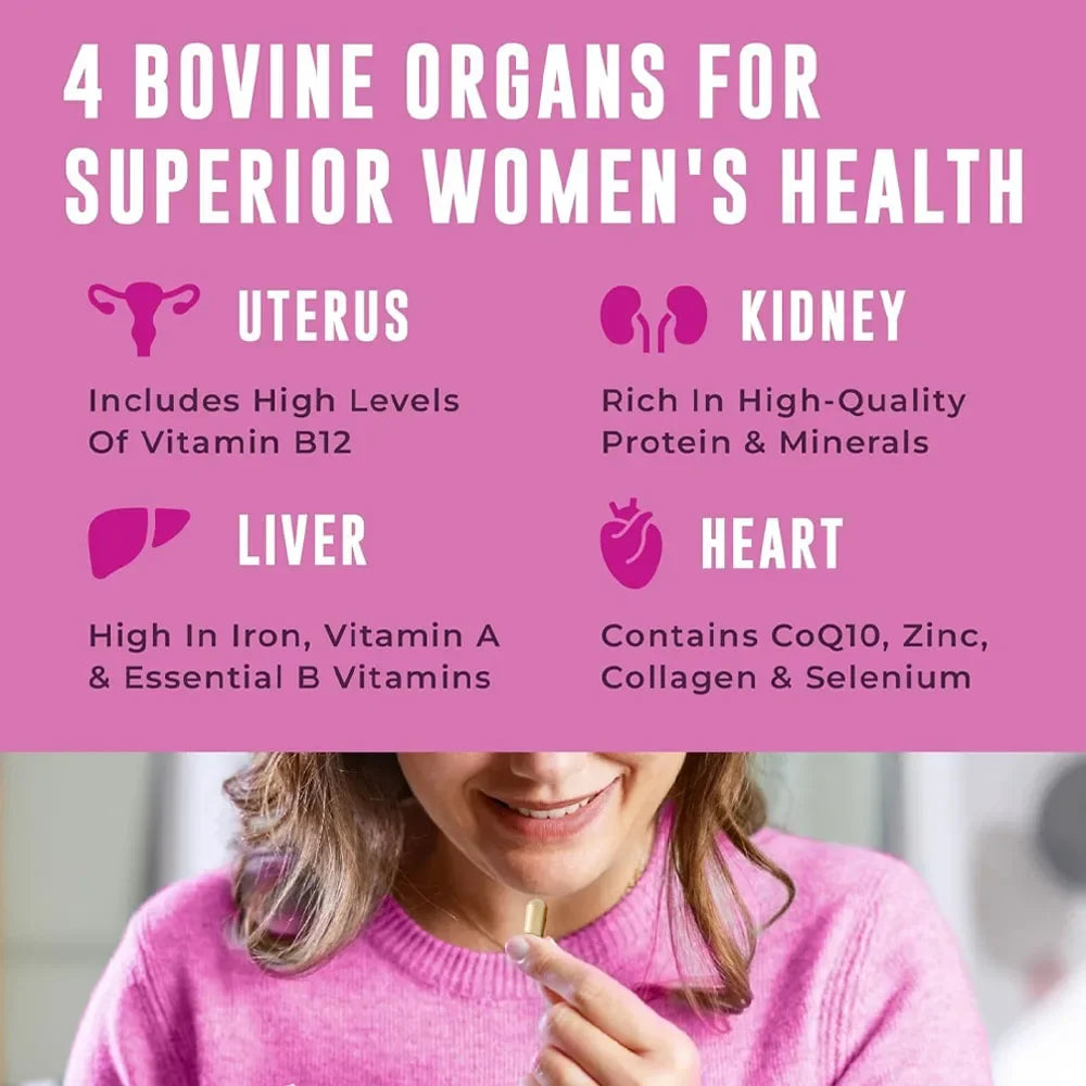 ZENVITALIZE Grass-Fed Beef Liver Capsules for Women 120ct Organ Supplement Capsules Qst