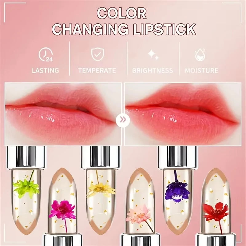 PWYUMAN Flower Jelly Lipstick – Color Changing & Hydrating Jelly Lipstick Qst