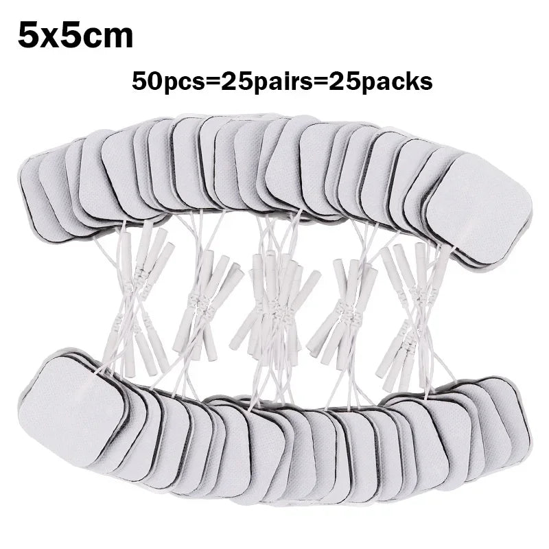TENS EMS Gel Electrode Pads – Reusable Self-Adhesive (20–100 Pack) Electrode Gel Pads Qst 5x5cm 50 pcs