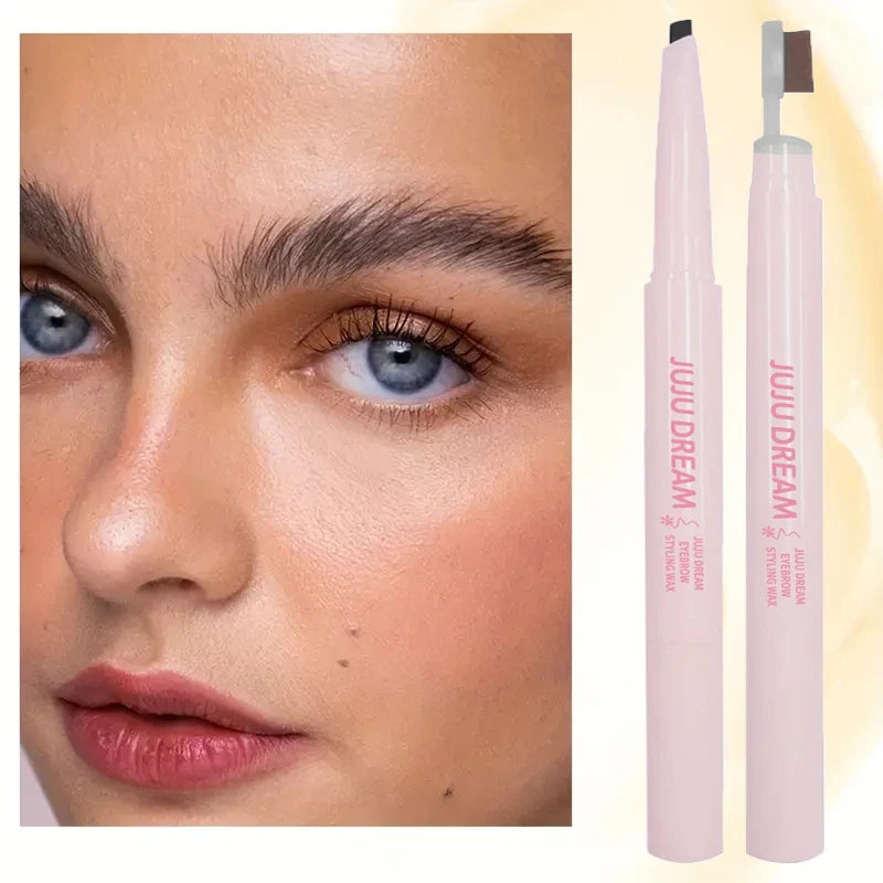 Double Head Eyebrow Wax Brush – Waterproof Long-Lasting Cream Eyebrow Wax Brush Qme