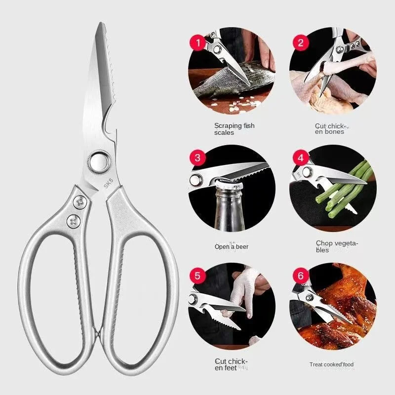 Heavy-Duty Stainless Steel Kitchen Shears | Multipurpose Kitchen Shears Qme