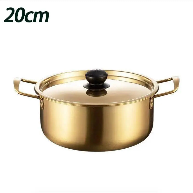 Stainless Steel Ramen Pot 18cm with Lid – Korean Soup Pan Ramen Soup Pot Qst D