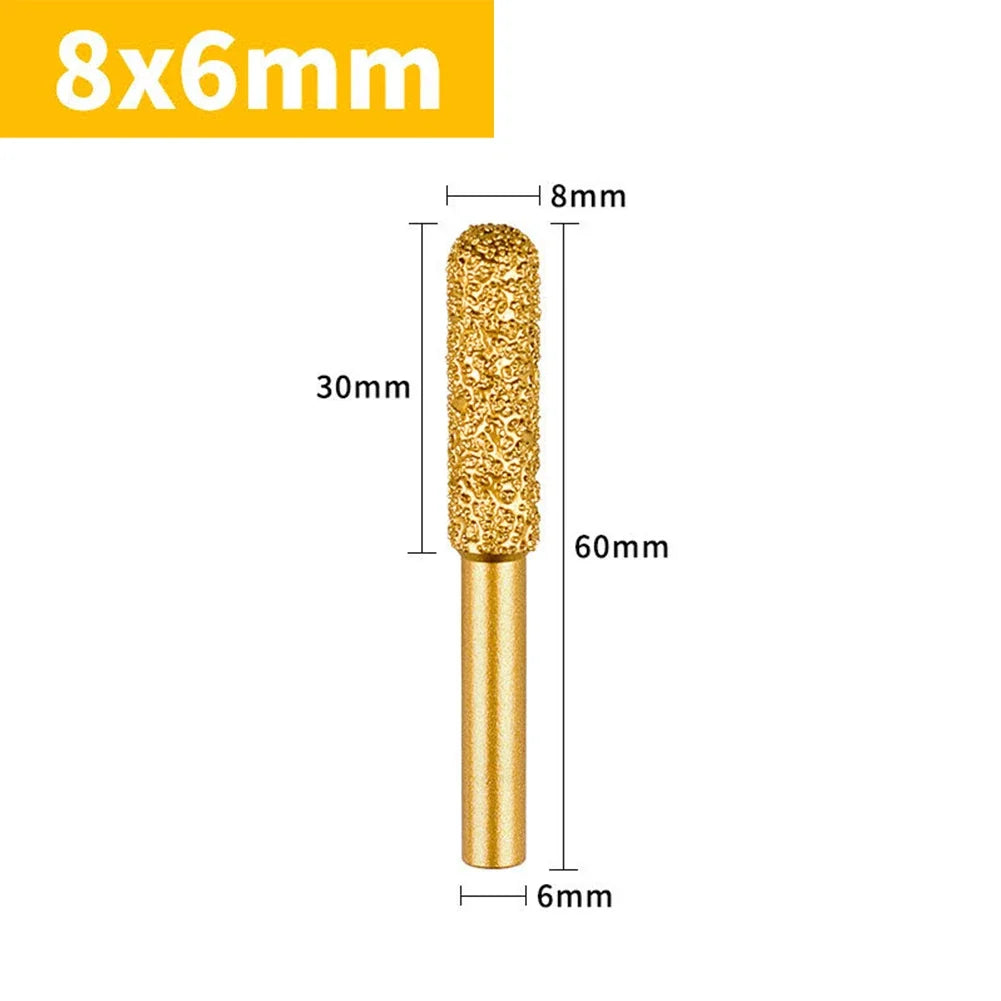 8-Piece Diamond Grinding Heads | Metal & Stone Engraving Set Diamond Grinding Bit Set Qme 8mm