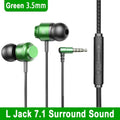 90° Wired Gaming Headset HiFi Surround Sound with Mic Wired Gaming Headset Qme Green Round-hole