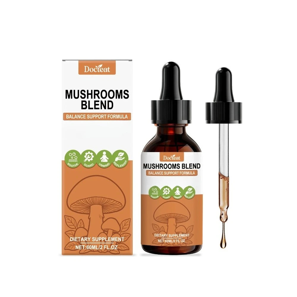 Mushroom Tincture Drops – Chaga Reishi Cordyceps Blend 60ml Mushroom Tincture Qst 60 ml(Pack of 1)