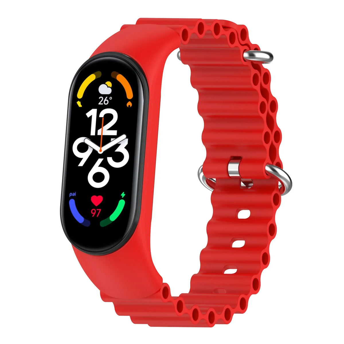 Xiaomi Mi Band 7 6 5 4 3 Silicone Sport Replacement Strap Smart Band Strap Qme Red Mi band 5 6