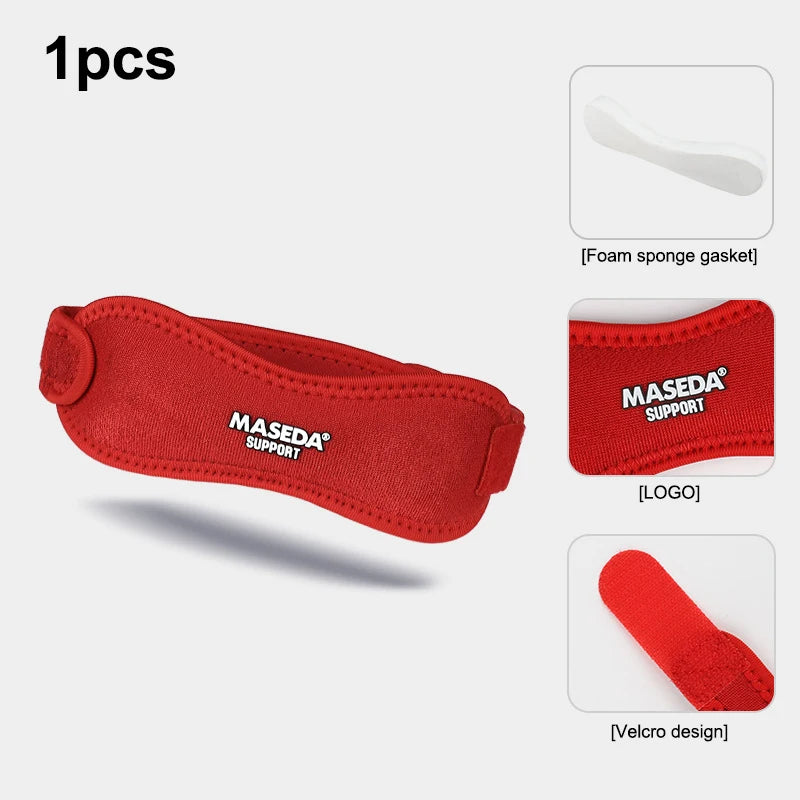 Adjustable Patellar Knee Strap – Support for Running & Sports Knee Support Strap Qst 1pcs Red