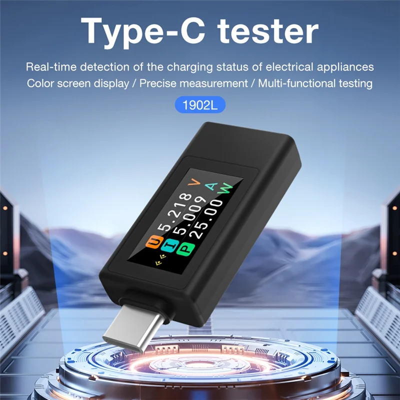 USB Type-C Voltage & Current Monitor 4-30V 0-8A Color Display USB Voltage Current Tester Qme